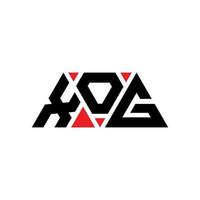 XOG triangle letter logo design with triangle shape. XOG triangle logo design monogram. XOG triangle vector logo template with red color. XOG triangular logo Simple, Elegant, and Luxurious Logo. XOG