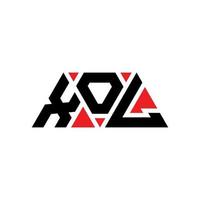 XOL triangle letter logo design with triangle shape. XOL triangle logo design monogram. XOL triangle vector logo template with red color. XOL triangular logo Simple, Elegant, and Luxurious Logo. XOL