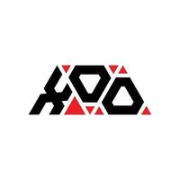 XOO triangle letter logo design with triangle shape. XOO triangle logo design monogram. XOO triangle vector logo template with red color. XOO triangular logo Simple, Elegant, and Luxurious Logo. XOO