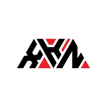 XKN triangle letter logo design with triangle shape. XKN triangle logo design monogram. XKN triangle vector logo template with red color. XKN triangular logo Simple, Elegant, and Luxurious Logo. XKN