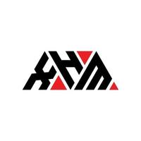 XHM triangle letter logo design with triangle shape. XHM triangle logo design monogram. XHM triangle vector logo template with red color. XHM triangular logo Simple, Elegant, and Luxurious Logo. XHM