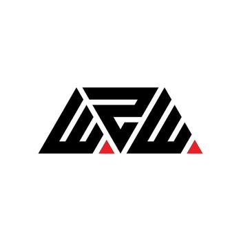 WZW triangle letter logo design with triangle shape. WZW triangle logo design monogram. WZW triangle vector logo template with red color. WZW triangular logo Simple, Elegant, and Luxurious Logo. WZW