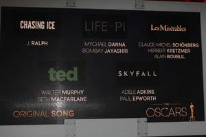 LOS ANGELES, JAN 10 - Original Song Nominations at the 2013 Academy Award nomination announcements at Samuel Goldwyn Theater on January 10, 2013 in Beverly Hills, CA photo