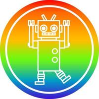 dancing robot circular in rainbow spectrum vector