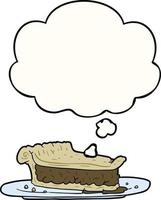 cartoon meat pie and thought bubble vector