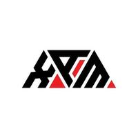 XAM triangle letter logo design with triangle shape. XAM triangle logo design monogram. XAM triangle vector logo template with red color. XAM triangular logo Simple, Elegant, and Luxurious Logo. XAM