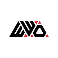 WWO triangle letter logo design with triangle shape. WWO triangle logo design monogram. WWO triangle vector logo template with red color. WWO triangular logo Simple, Elegant, and Luxurious Logo. WWO