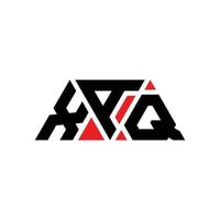 XAQ triangle letter logo design with triangle shape. XAQ triangle logo design monogram. XAQ triangle vector logo template with red color. XAQ triangular logo Simple, Elegant, and Luxurious Logo. XAQ