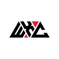 diseño de logotipo de letra triangular wxc con forma de triángulo. monograma de diseño del logotipo del triángulo wxc. plantilla de logotipo de vector de triángulo wxc con color rojo. logo triangular wxc logo simple, elegante y lujoso. wxc