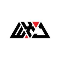 WXJ triangle letter logo design with triangle shape. WXJ triangle logo design monogram. WXJ triangle vector logo template with red color. WXJ triangular logo Simple, Elegant, and Luxurious Logo. WXJ