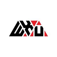 diseño de logotipo de letra triangular wxu con forma de triángulo. monograma de diseño del logotipo del triángulo wxu. plantilla de logotipo de vector de triángulo wxu con color rojo. logotipo triangular wxu logotipo simple, elegante y lujoso. wxu