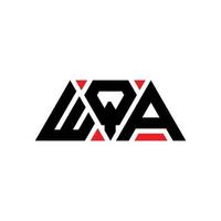 WQA triangle letter logo design with triangle shape. WQA triangle logo design monogram. WQA triangle vector logo template with red color. WQA triangular logo Simple, Elegant, and Luxurious Logo. WQA