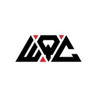 WQC triangle letter logo design with triangle shape. WQC triangle logo design monogram. WQC triangle vector logo template with red color. WQC triangular logo Simple, Elegant, and Luxurious Logo. WQC