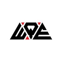 WQE triangle letter logo design with triangle shape. WQE triangle logo design monogram. WQE triangle vector logo template with red color. WQE triangular logo Simple, Elegant, and Luxurious Logo. WQE