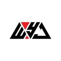 WYJ triangle letter logo design with triangle shape. WYJ triangle logo design monogram. WYJ triangle vector logo template with red color. WYJ triangular logo Simple, Elegant, and Luxurious Logo. WYJ