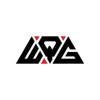 WQG triangle letter logo design with triangle shape. WQG triangle logo design monogram. WQG triangle vector logo template with red color. WQG triangular logo Simple, Elegant, and Luxurious Logo. WQG