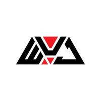 diseño de logotipo de letra triangular wuj con forma de triángulo. monograma de diseño del logotipo del triángulo wuj. plantilla de logotipo de vector de triángulo wuj con color rojo. logo triangular wuj logo simple, elegante y lujoso. wuj