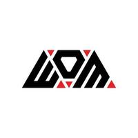 diseño de logotipo de letra triangular wom con forma de triángulo. monograma de diseño de logotipo de triángulo wom. plantilla de logotipo de vector de triángulo wom con color rojo. logotipo triangular wom logotipo simple, elegante y lujoso. mujer