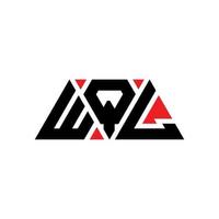 WQL triangle letter logo design with triangle shape. WQL triangle logo design monogram. WQL triangle vector logo template with red color. WQL triangular logo Simple, Elegant, and Luxurious Logo. WQL