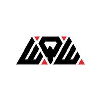 WQW triangle letter logo design with triangle shape. WQW triangle logo design monogram. WQW triangle vector logo template with red color. WQW triangular logo Simple, Elegant, and Luxurious Logo. WQW