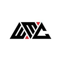 WMC triangle letter logo design with triangle shape. WMC triangle logo design monogram. WMC triangle vector logo template with red color. WMC triangular logo Simple, Elegant, and Luxurious Logo. WMC