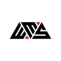 diseño de logotipo de letra triangular wms con forma de triángulo. monograma de diseño de logotipo de triángulo wms. plantilla de logotipo de vector de triángulo wms con color rojo. logotipo triangular wms logotipo simple, elegante y lujoso. wms