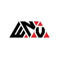 diseño de logotipo de letra triangular wnv con forma de triángulo. monograma de diseño del logotipo del triángulo wnv. plantilla de logotipo de vector de triángulo wnv con color rojo. logo triangular wnv logo simple, elegante y lujoso. wnv