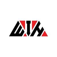 WIH triangle letter logo design with triangle shape. WIH triangle logo design monogram. WIH triangle vector logo template with red color. WIH triangular logo Simple, Elegant, and Luxurious Logo. WIH