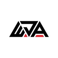 diseño de logotipo de letra triangular wja con forma de triángulo. monograma de diseño del logotipo del triángulo wja. plantilla de logotipo de vector de triángulo wja con color rojo. logo triangular wja logo simple, elegante y lujoso. wja