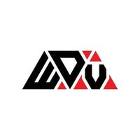 diseño de logotipo de letra triangular wdv con forma de triángulo. monograma de diseño de logotipo de triángulo wdv. plantilla de logotipo de vector de triángulo wdv con color rojo. logo triangular wdv logo simple, elegante y lujoso. wdv