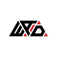 WAD triangle letter logo design with triangle shape. WAD triangle logo design monogram. WAD triangle vector logo template with red color. WAD triangular logo Simple, Elegant, and Luxurious Logo. WAD