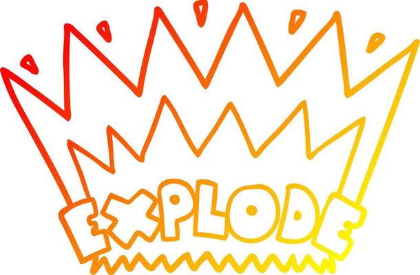 warm gradient line drawing cartoon explosion