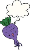 cartoon turnip and thought bubble vector