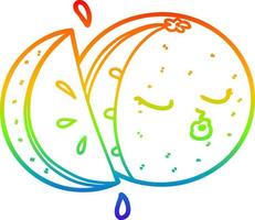 rainbow gradient line drawing cartoon orange vector