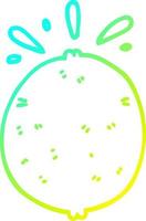 cold gradient line drawing cartoon lemon vector