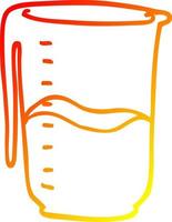 warm gradient line drawing cartoon jug vector