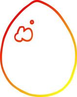 warm gradient line drawing cartoon egg vector