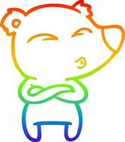 arco iris gradiente línea dibujo dibujos animados silbido oso vector
