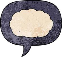 cartoon cloud and speech bubble in retro texture style vector