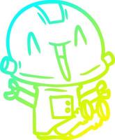 cold gradient line drawing cartoon robot vector
