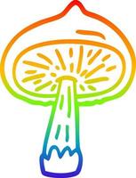 rainbow gradient line drawing cartoon mushroom vector