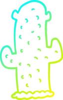 cold gradient line drawing cartoon cactus vector