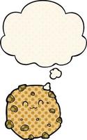 cartoon biscuit and thought bubble in comic book style vector