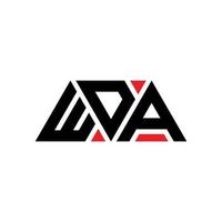 diseño de logotipo de letra triangular wda con forma de triángulo. monograma de diseño del logotipo del triángulo wda. plantilla de logotipo de vector de triángulo wda con color rojo. logotipo triangular wda logotipo simple, elegante y lujoso. wda