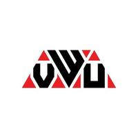 VWU triangle letter logo design with triangle shape. VWU triangle logo design monogram. VWU triangle vector logo template with red color. VWU triangular logo Simple, Elegant, and Luxurious Logo. VWU