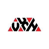 Diseño de logotipo de letra triangular vxh con forma de triángulo. monograma de diseño de logotipo de triángulo vxh. Plantilla de logotipo de vector de triángulo vxh con color rojo. logotipo triangular vxh logotipo simple, elegante y lujoso. vxh