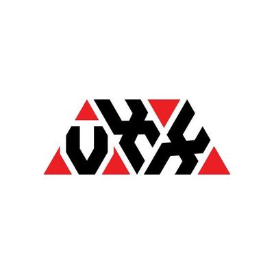 VXX triangle letter logo design with triangle shape. VXX triangle logo design monogram. VXX triangle vector logo template with red color. VXX triangular logo Simple, Elegant, and Luxurious Logo. VXX