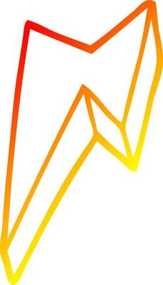warm gradient line drawing cartoon decorative lightning bolt