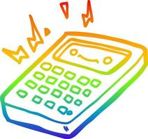 rainbow gradient line drawing cartoon calculator vector