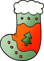 cartoon doodle christmas stocking vector